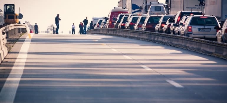 Cars waiting in a line