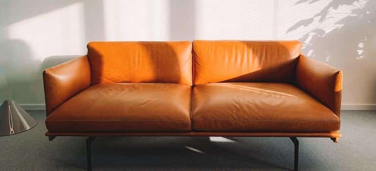 An orange sofa