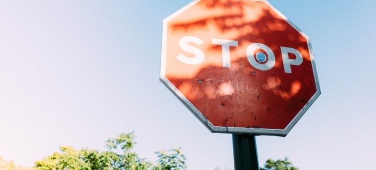 Picture of a sign representing the warning signs that you need storage space