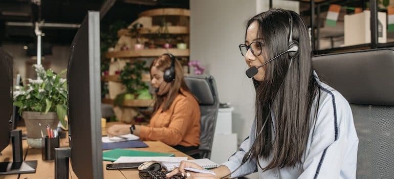 Two women iworking in an office