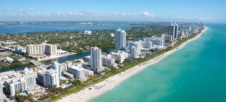 Miami beaches from birds perspective