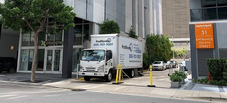 Our moving truck parked and ready for moving to Homestead