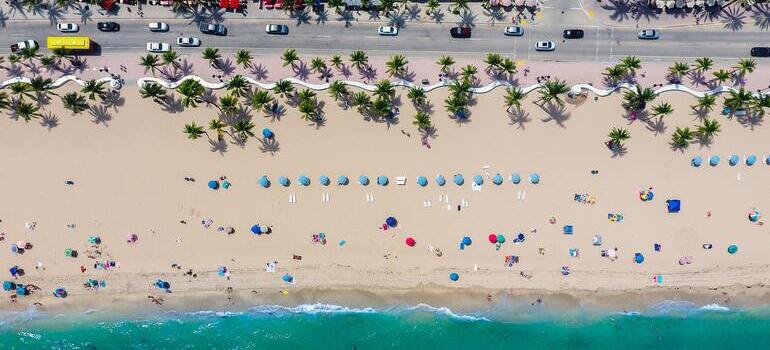 aerial photo of a beach and road in Florida