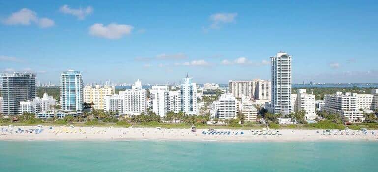 aerial picture of beach and buildings