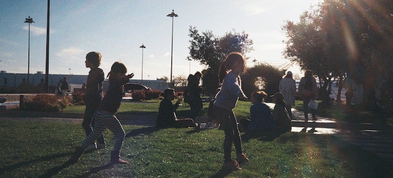 Kids playing in the park