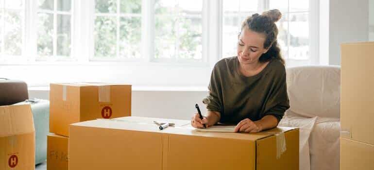 woman writing something