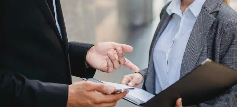 man and woman having a negotiation