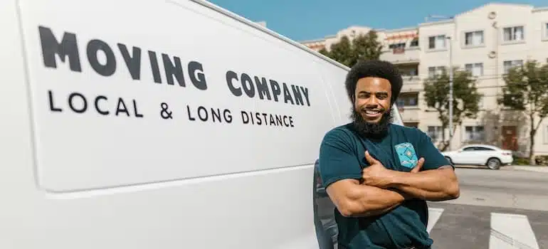 A man working for a local moving company.
