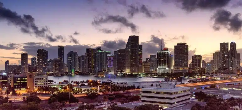 Miami after sunset.