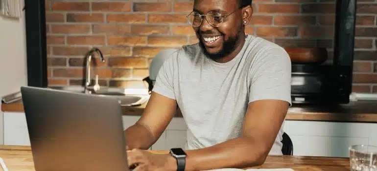 Man searching online