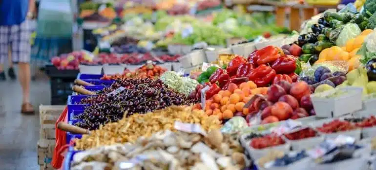 A picture of fruit and vegetables