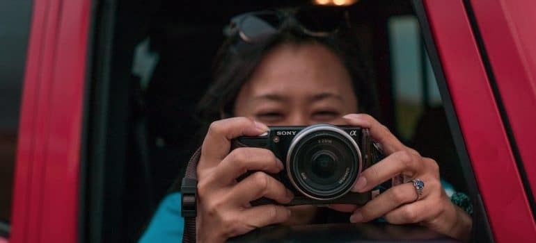 A girl taking photo