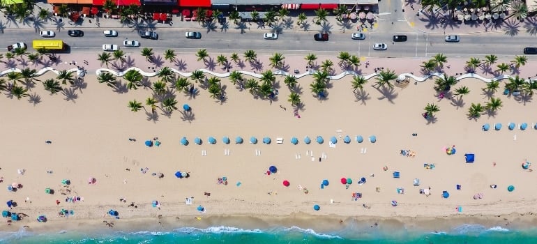 Areal view of the beach