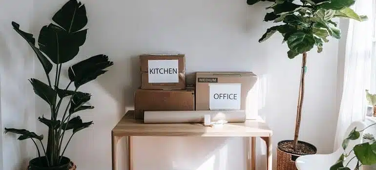 Boxes on the table