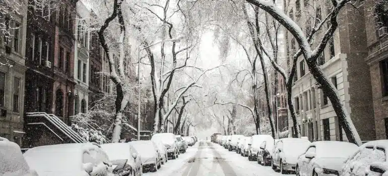 a swnowy street