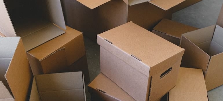 Cardboard boxes needed to pack a garage safely.