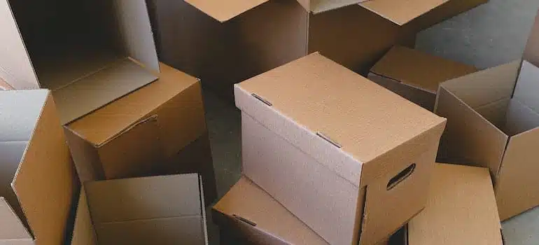 Cardboard boxes used to pack and move from Sunny Isles Beach to South Beach