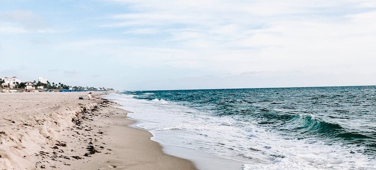 A beautiful beach in Florida, like the ones you'll find after moving from Coral Gables to Pompano Beach.