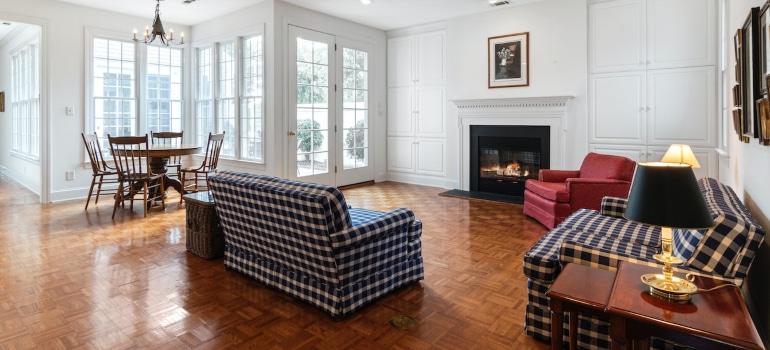 living room with hardwood floor