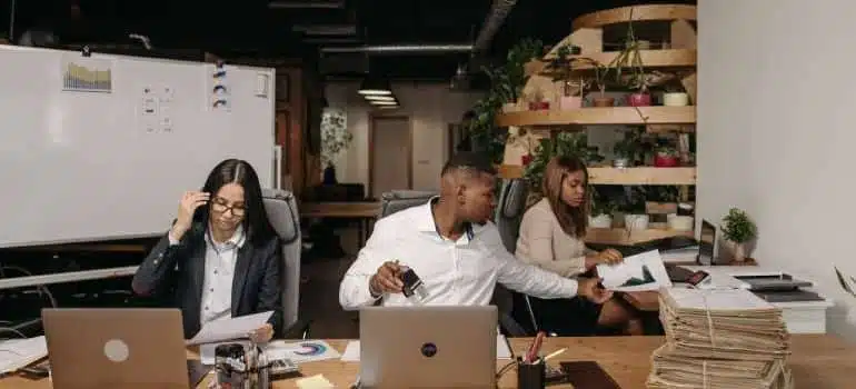 People working in the office