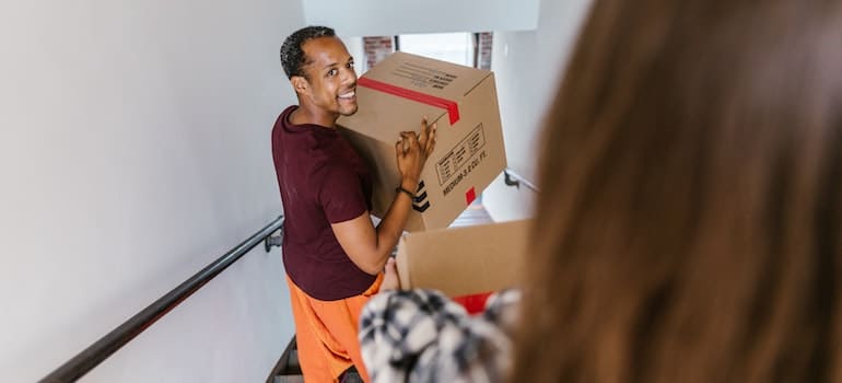 man holding a box