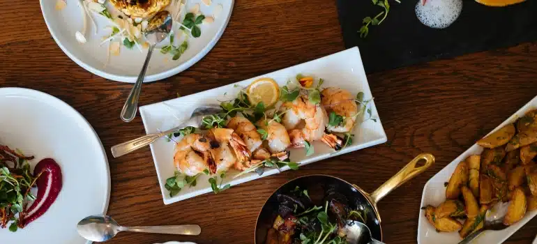 Food selection in one of the best fine-dining restaurants in Miami