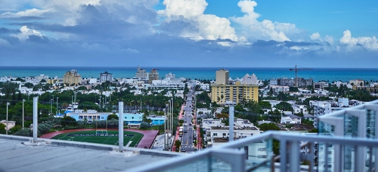 Aerial photography of houses in Miami Beach, FL