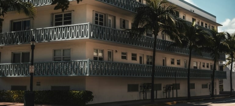 A condo building symbolizing cost of living in Miami Beach