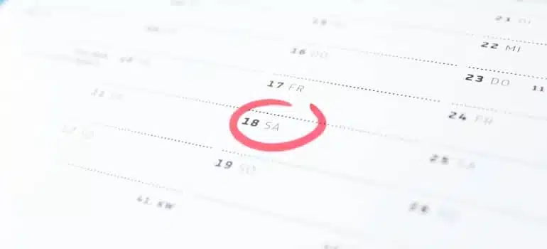 a marked calendar
