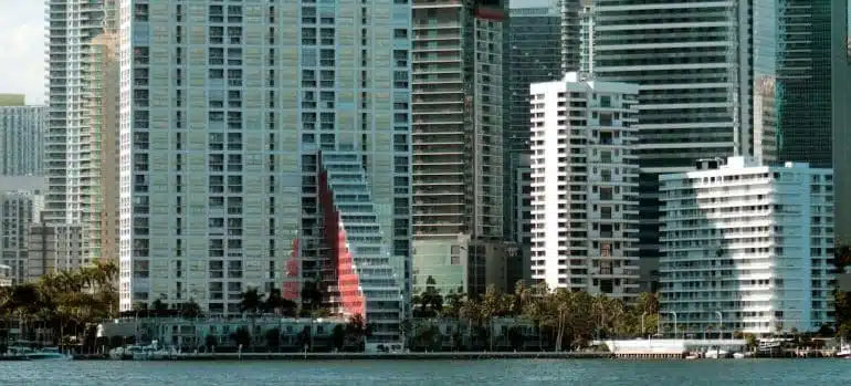 High-rise waterfront buildings in Miami