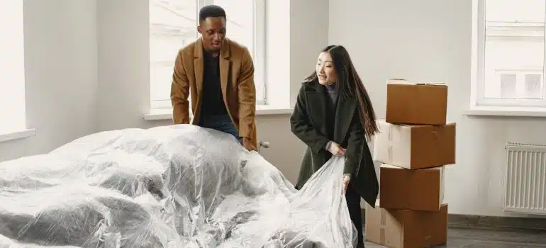 a couple packing 