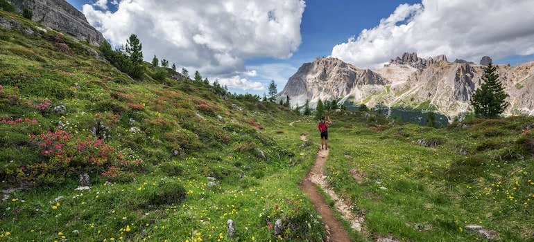 person trekking in a national park