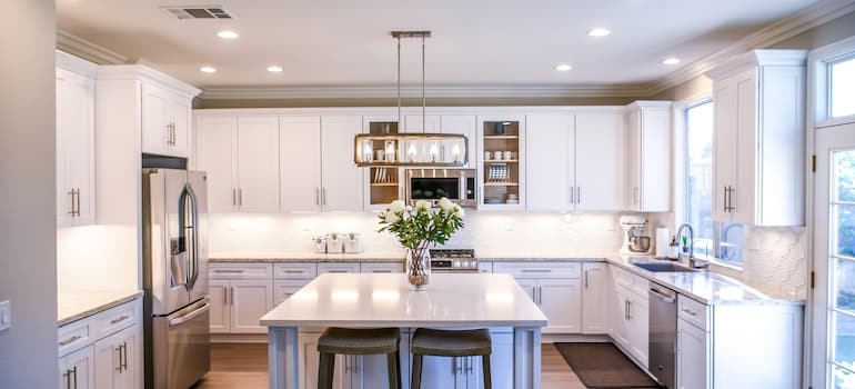 White Wooden Cupboards - prepare your Hollywood home for an open house.