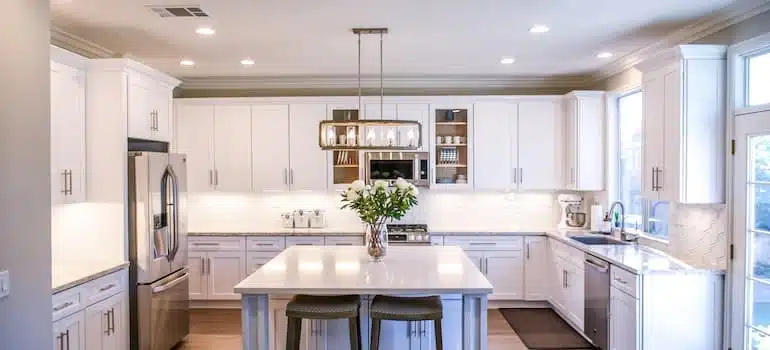 White Wooden Cupboards - prepare your Hollywood home for an open house.