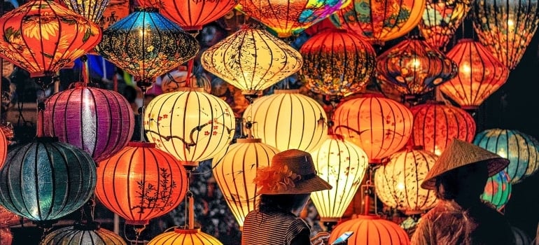 Lamps in Chinese restaurant