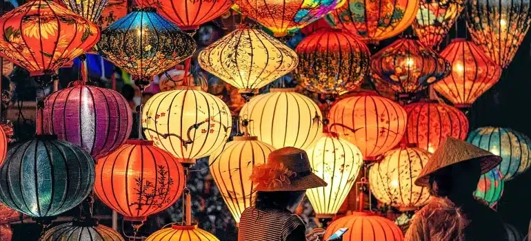 Lamps in Chinese restaurant