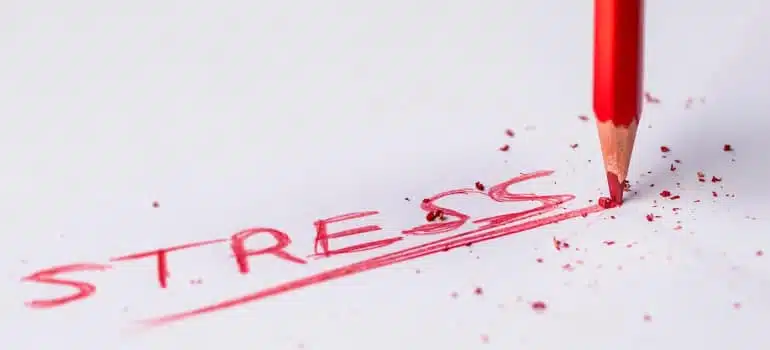 handwritten stress on white paper