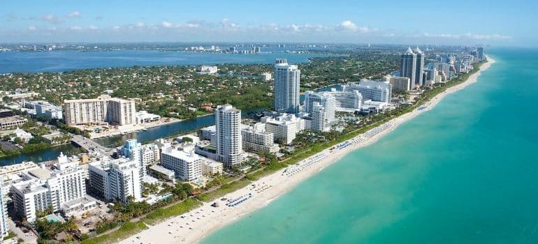 Aerial view of affordable apartments in Miami Beach