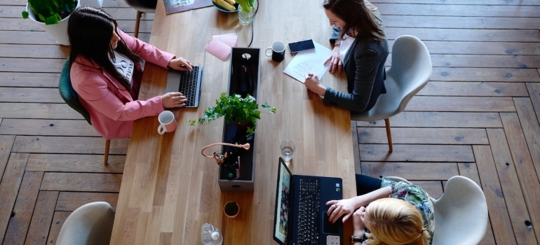 Co-workers in an office