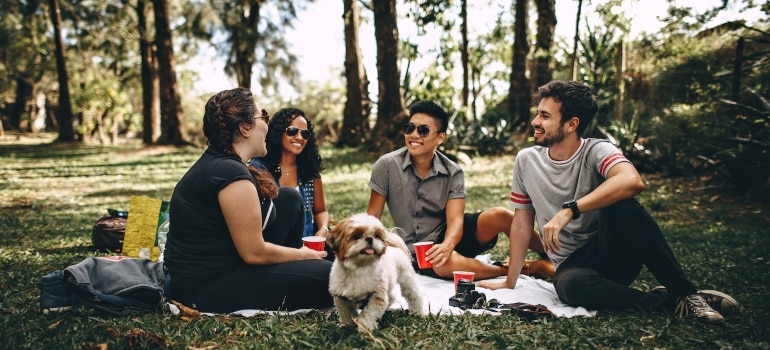 People enjoying outdoors after moving from Aventura to Coral Gables