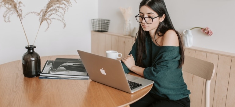 A woman searching for a job