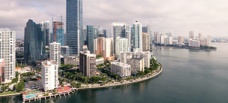 High-rise buildings near the water in Miami