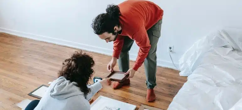 a couple arranging a Coconut Grove apartment