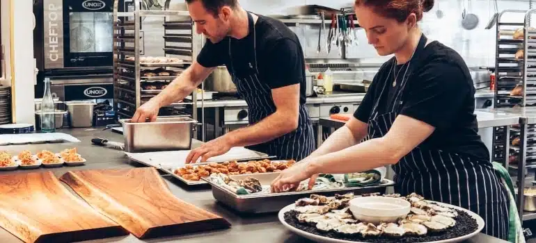 People who live in Coral Gables making dinner at a restaurant
