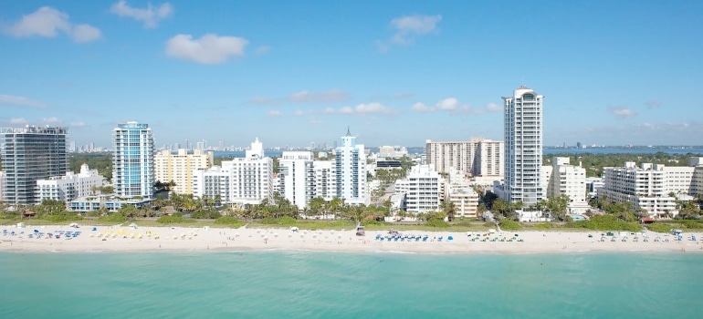 Buildings on a beach