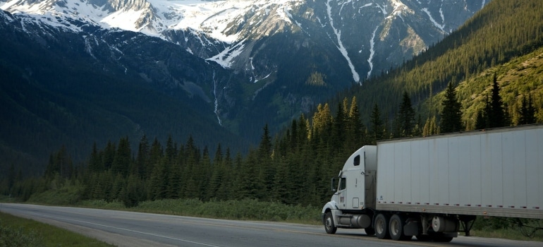 moving truck on the road