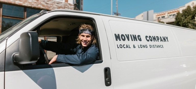 a mover in a moving van