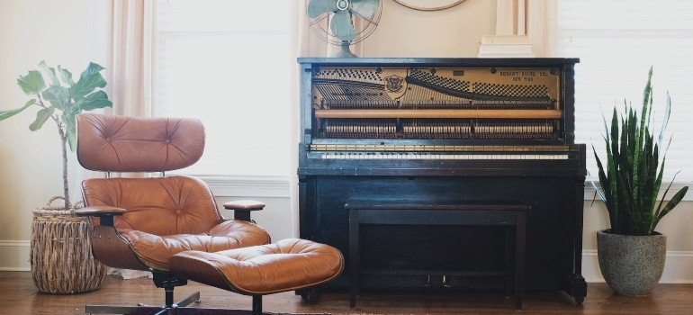 an antique piano