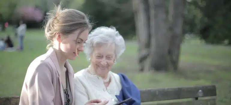 two women in a park