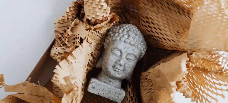 a sculpture in a box